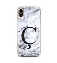 Iphone Xs Beyaz Mermer Harf Tasarımlı Telefon Kılıfı Ç-Harfi 