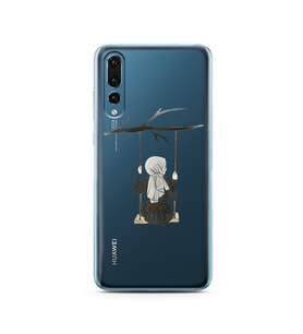 Salıncak Kız Tasarımlı Süper Şeffaf Silikon Telefon Kılıfı Huawei P20 Pro 