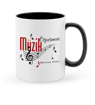 BK Gift Kişiye Özel Müzik Öğretmeni Siyah Kupa Bardak  6