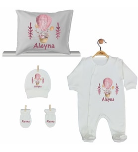 Pia Baby GL 2012 İsme Özel Balonlu Yastık Tulum Set