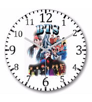 Bts  Bangtan  Duvar Saati Bombeli Gercek Cam