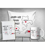 Kişiye Özel Sevgili Şehir Yastık & Kupa & Defter