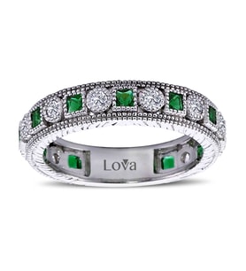 Lova Pırlantalı Prenses Zümrüt Tamtur Yüzük - 1040082