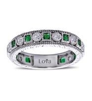 Lova Pırlantalı Prenses Zümrüt Tamtur Yüzük - 1040082