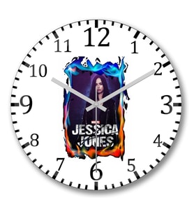 Marvel Jessica Jones Duvar Saati Bombeli Gercek Cam