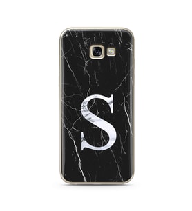 Samsung A5 (2017) Siyah Mermer Harf Tasarımlı Telefon Kılıfı S-Harfi 