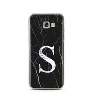 Samsung A5 (2017) Siyah Mermer Harf Tasarımlı Telefon Kılıfı S-Harfi 