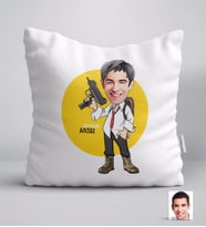 BK Gift Kişiye Özel Erkek PUBG Karikatürlü Yastık-2 (Beyaz)