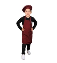 Mutfak Önlüğü Şapkalı(Çocuklar İçin) Bordo