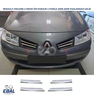Renault Megane 2 Krom Ön Panjur 4 Prç.  2006-2010 P.Çelik