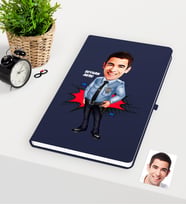 BK Gift Kişiye Özel Bay Polis Karikatürlü Lacivert Defter - 1