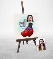 BK Gift Kişiye Özel En Güzel Anne Karikatür Şovaleli Doğal Taş