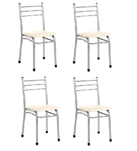 Asos Metal Krem 4 lü Kahve Çayocağı Kıraathane Sandalyesi