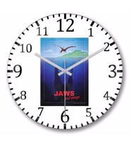 Jurassik Park Jaws Duvar Saati Bombeli Gercek Cam