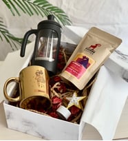 Kişiye Özel Kız Kardeş Gold Kupa French Press & Filitre Kahve Hediye Seti