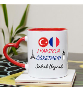 Fransızca Öğretmeni  Kupa Bardağı Kalpli