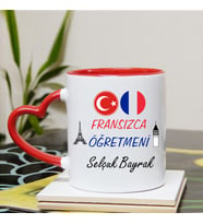 Fransızca Öğretmeni  Kupa Bardağı Kalpli