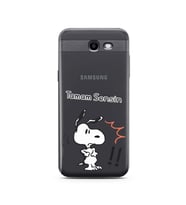 Snoopy Tasarımlı Süper Şeffaf Silikon Telefon Kılıfı Samsung J3 Prime