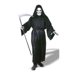 Unisex Halloween Siyah Azrail Kostümü Yetişkin