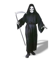 Unisex Halloween Siyah Azrail Kostümü Yetişkin