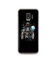 Uzay Astronot Tasarım Süper Şeffaf Silikon Telefon Kılıfı Samsung J2 Core