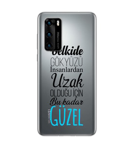 Belkide Tasarımlı Süper Şeffaf Silikon Telefon Kılıfı Huawei P40 Pro