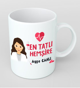 Kişiye Özel En Tatlı Hemşire Kupa Bardak