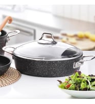 Falez Black Line Granit Döküm 26 cm Kısa Karnıyarık Tencere Siyah