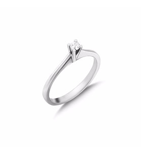 0.14Ct Tektaş Pırlanta Yüzük - 18K (Beyaz)