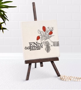 BK Gift Kişiye Özel En İyi Öğretmen Şovaleli Doğal Taş-7 (Beyaz)