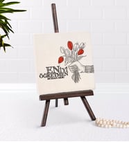 BK Gift Kişiye Özel En İyi Öğretmen Şovaleli Doğal Taş-7 (Beyaz)