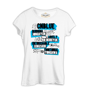 CNBlue - BLUE Beyaz Kadın Tshirt