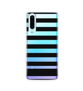 Çizgi Tasarımlı Süper Şeffaf Silikon Telefon Kılıfı Huawei P30  