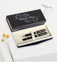 BK Gift Kişiye Özel Vip 656-RT Siyah Roller & Tükenmez Kalem Seti