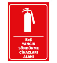 MIGNATIS - Boş Yangın Söndürme Cihazları Alanı Levhası - Sac Malzeme 25x35cm