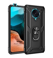 Microsonic Xiaomi Poco F2 Pro Kılıf Military Ring Holder Siyah
