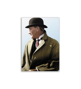 Atatürk Posteri Deri Kanvas Tablo 50x70cm