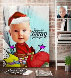BK Gift Kişiye Özel Bebek Karikatür Kanvas Tablo 70x100cm 5