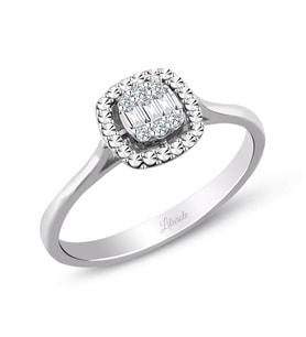 Modern Tasarım 0.08 Ct Baget Kare Tektaş Yüzük
