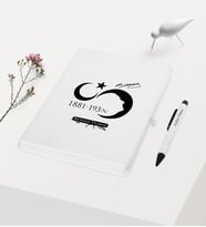 BK Gift Kişiye Özel Atatürk Temalı Beyaz Defter Kalem Hediye Seti - 5