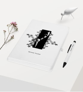 BK Gift Kişiye Özel Atatürk Temalı Beyaz Defter Kalem Hediye Seti - 8