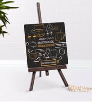 BK Gift Kişiye Özel Matematik Öğretmeni Şovaleli Doğal Taş-10 (Beyaz)
