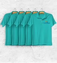 Firmalar İçin 50 Adet 1 Kalite Logo Baskılı Turkuaz Polo Yaka Tişört