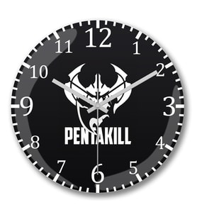Pentakill Duvar Saati Bombeli Gercek Cam