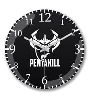Pentakill Duvar Saati Bombeli Gercek Cam