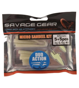 Savage Gear LRF Micro Sandeel Kit 1+1 5+5 Silikon Yem GLOW