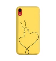 Iphone XR Çizgi Tasarımlı Sarı Lansman Telefon Kılıfı