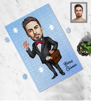 Kişiye Özel Avukat Karikatürlü A3 130 Parça Puzzle Bay-1