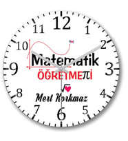 İsme Ve Kişiye Özel Matematik Öğretmeni Bombeli Duvar Saati