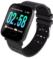 A6 Smart Watch Akıllı Saat Su Geçirmez Nabız Ölçer Metal Hafif (Siyah)